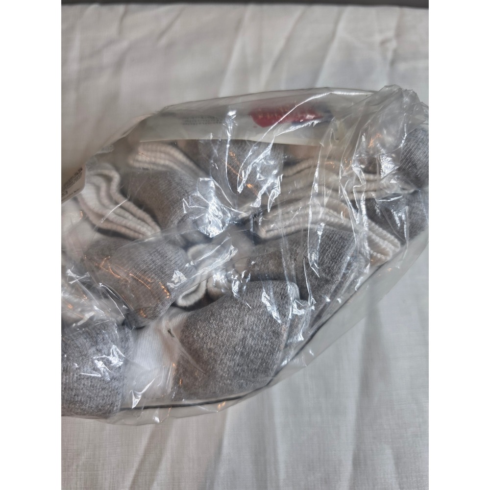 Hanes Mens Crew Socks 8 Pair Pack White Grey Athletic Cushioned Comfort Socks